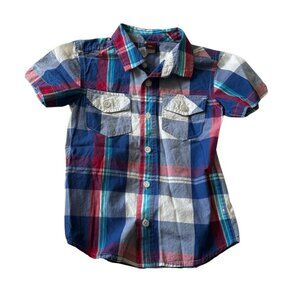 Tea Collection Plaid Button Down Shirt Size 5